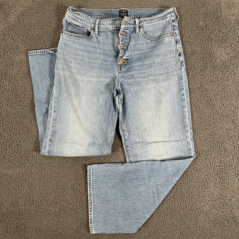 J.Crew Jeans Womens 31 Blue Full Lenght Wide-Leg Button‎ Fly